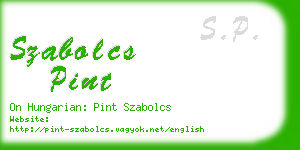 szabolcs pint business card